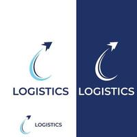 Logistics company vector logo, arrow icon logo, fast digital delivery logo. Using simple and easy logo vector editing.