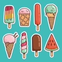 conjunto de helados ilustración vectorial