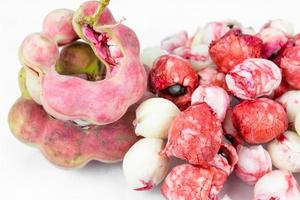 Manila tamarind fruit on white background photo