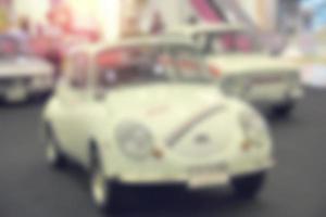 Vintage Car Show Room Blurry Background,Abstract Blurred Image photo