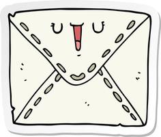 sticker of a cartoon envelope vector