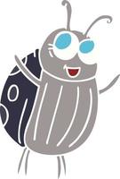 quirky hand drawn cartoon happy bug vector