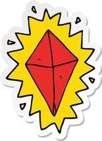 sticker of a cartoon diamond vector