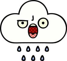 comic book style cartoon rain cloud vector