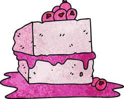 quirky hand drawn cartoon cake vector