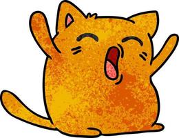 dibujos animados con textura de un lindo gato kawaii vector