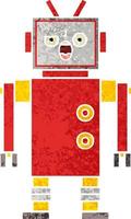 retro illustration style cartoon angry robot vector