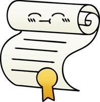 gradient shaded cartoon contract vector