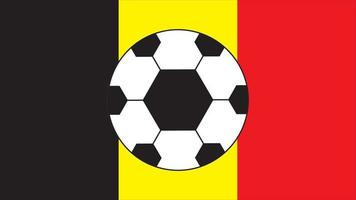 Balón de fútbol con fondo de bandera de Bélgica vector