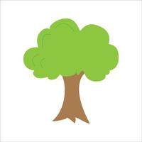 Vector illustration of a dense green leafy tree on a white background