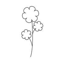 simple illustration of a flower with black outline and white background vector