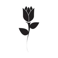 silueta de tulipanes negros sobre fondo blanco vector