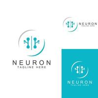 Neuron logo or nerve cell logo with concept vector illustration template.