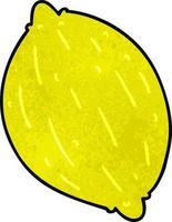 textured cartoon of a lemon vector