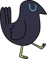 quirky hand drawn cartoon crow vector