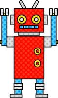 comic book style cartoon dancing robot vector