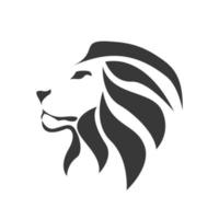 black side view lion head logo on isolated background vector