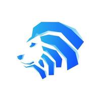 lion head logo geometric side view on isolated background vector