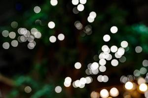 White bokeh background of Christmas lights and New year photo