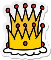 sticker cartoon doodle of two crowns vector