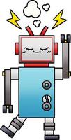 gradient shaded cartoon dancing robot vector