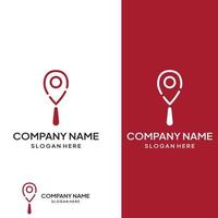 Logo search or discovery, logo search by combination, lab, moon, location, check, wave and sun. Logo with simple illustration editing. vector