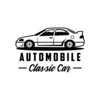 illustration classic car logo template Vector