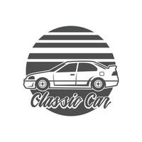 illustration classic car logo template Vector