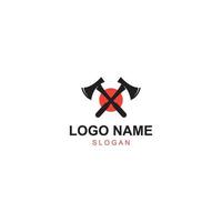 Axe logo or hatchet logo with concept design vector illustration template.