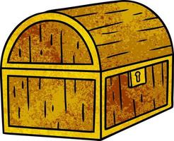 textured cartoon doodle of a treasure chest vector