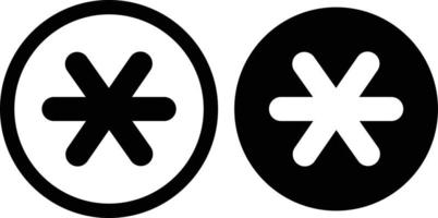 asterisk footnote in circle. asterisk icon on white background. star note sign. flat style. vector