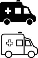 ambulance car purple icon on white background. Ambulance line sign. flat style. vector