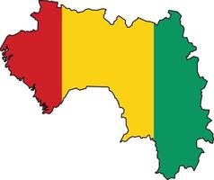 flag map of Guinea on white background. Map of Guinea with an official flag sign. flat style. vector