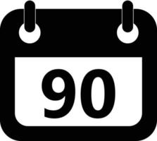 icono de tres meses sobre fondo blanco. Signo de 90 días. estilo plano vector