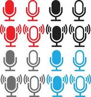 microphone icon on white background. voice sign. record symbol. recording studio.  flat style. vector