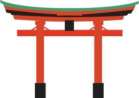 Japanese Torii gate icon on white background. Realistic Symbol of Japan. flat style. vector