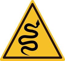 señales de advertencia de atención serpiente venenosa. signo de serpiente de cascabel. símbolo de advertencia de serpiente. estilo plano vector