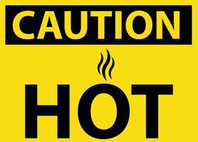 precaución icono de superficie de advertencia caliente sobre fondo blanco. señal de peligro caliente. simbolo de corazon. estilo plano vector