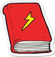 sticker of a cartoon magic spell book vector