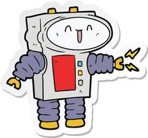 sticker of a cartoon robot vector