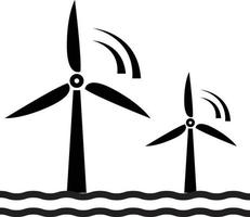 wind turbine offshore icon on white background. Offshore wind turbine logo. floating wind turbine sign. flat style. vector