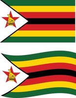 bandera original y simple de zimbabwe. signo de la bandera nacional de zimbabue. estilo plano vector