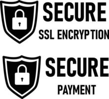 SSL conexión de certificado https seguro sobre fondo blanco. señal segura ssl. símbolo de pago seguro. estilo plano vector