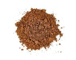 Cocoa powder isolated on white background photo