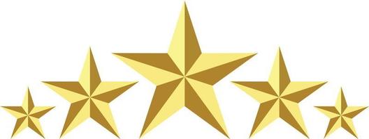 Five golden rating star icon on white background. Win Prizes sign. Award symbol. Success concept. flat style. vector