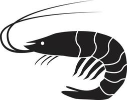 camarones sobre fondo blanco. silueta de camarones. signo de gambas. estilo plano vector