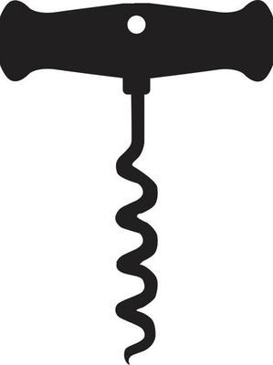 corkscrew icon on white background. corkscrew sign. retro wood corkscrew symbol. flat style.