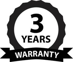 3 years warranty icon on white background. Years and lifetime warranty label sign. flat style. vector