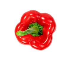 red sweet bell pepper sliced isolated on white background photo