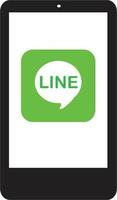 Line messager app chat icon on white background. mobile chat app. flat style. vector